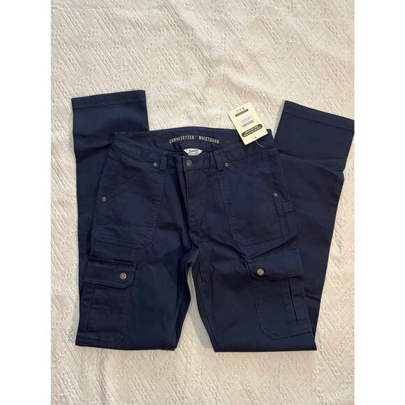 Duluth Women’s DuluthFlex Fire Hose Slim Leg Cargo Pant Navy work wear Utility - Picture 4 of 16